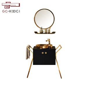 Meuble-lavabo mural moderne en acier inoxydable pour <span class=keywords><strong>salle</strong></span> <span class=keywords><strong>de</strong></span> <span class=keywords><strong>bain</strong></span>, avec design écologique et miroir inclus - Product Image 5
