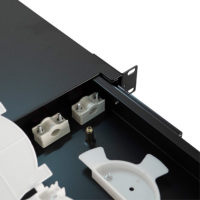 Panel Patch Fiber Optik ODF 48 Port 2U Model Laci Tarik LC-OM4 Konektor OM4 untuk Fiber SM
