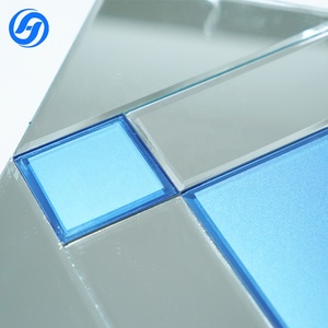 Carreaux <span class=keywords><strong>de</strong></span> mosaïque en verre bleu et miroir géométriques modernes, épaisseur 4 mm, résistants à l'<span class=keywords><strong>eau</strong></span>, finition brillante luxueuse Art <span class=keywords><strong>D</strong></span>éco, panneau mural - Product Image 5