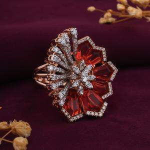 แหวนเพชรโมอิสซาไนต์เงินแท้ 925 ดีไซน์หรูหรา ประดับด้วยพลอยสีแดง ทนต่อการขีดข่วน เหมาะสำหรับผู้หญิง แฟชั่น และงานแต่งงาน - Product Image 2