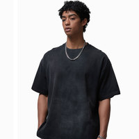Camiseta Personalizada con Impresión DTG Estilo Vintage Streetwear 250G de Algodón Lavada al Sol con Efecto Desgastado para Hombre, Corte Oversized, Teñido en Spray y Desteñido, Diseño OEM