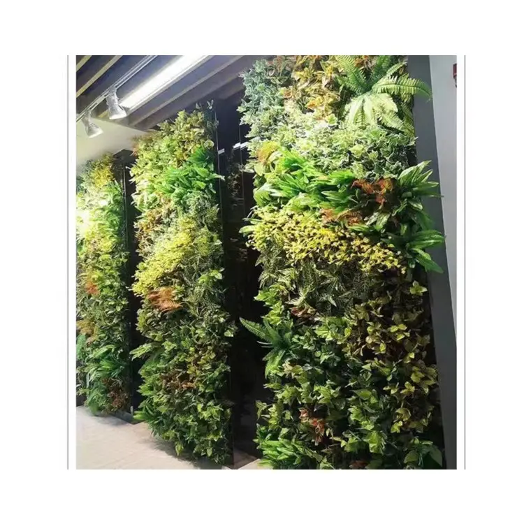 Artificiale della parete della pianta dell'erba verde falsa di plastica della decorazione del giardino di nuova progettazione