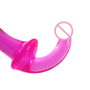Jouets sexuels lesbiens en TPE à double extrémité haute transparence, pénis à sangle, gode sans sangle - Product Image 4