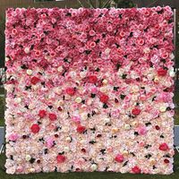 Décor mural en fleurs de soie 5D à effet dégradé, avec support en tissu, pour la décoration de mariages et l'aménagement d'événements en extérieur