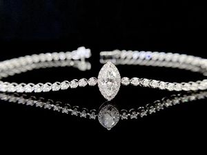 Pulsera Xinfly con Forma de Ojo de Caballo, Oro Au750 de 18k, Diamante Natural de 1.5ct, Joyería para Mujer - Product Image 3