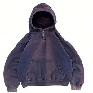 Sudadera con capucha de invierno para hombre, con cremallera, personalizada, lavada, de color liso, sin cordones, de corte regular, de felpa francesa, estilo vintage desgastado - Product Image 1