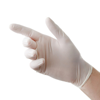 Gants d'examen en latex jetables de haute qualité, sans poudre, épaisseur 5 MIL, longueur 24 CM, texture lisse, bord coupé