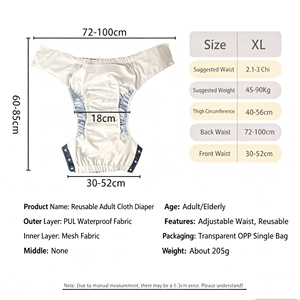 Culotte absorbante réutilisable et lavable pour adultes, sous-vêtement anti-fuite pour incontinence urinaire, culotte pour amoureux des couches (<span class=keywords><strong>ABDL</strong></span>) - Product Image 4