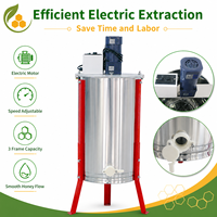 Extracteur de miel électrique à 3 cadres à vitesse réglable en acier inoxydable 201 avec robinet de miel