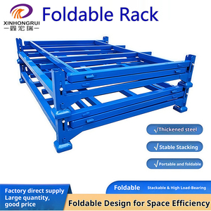 Vente chaude Étagère de rangement en acier pliable robuste Matériel de manutention d'entrepôt Rangement en tissu Facile à assembler Étagère empilable portable - Product Image 2