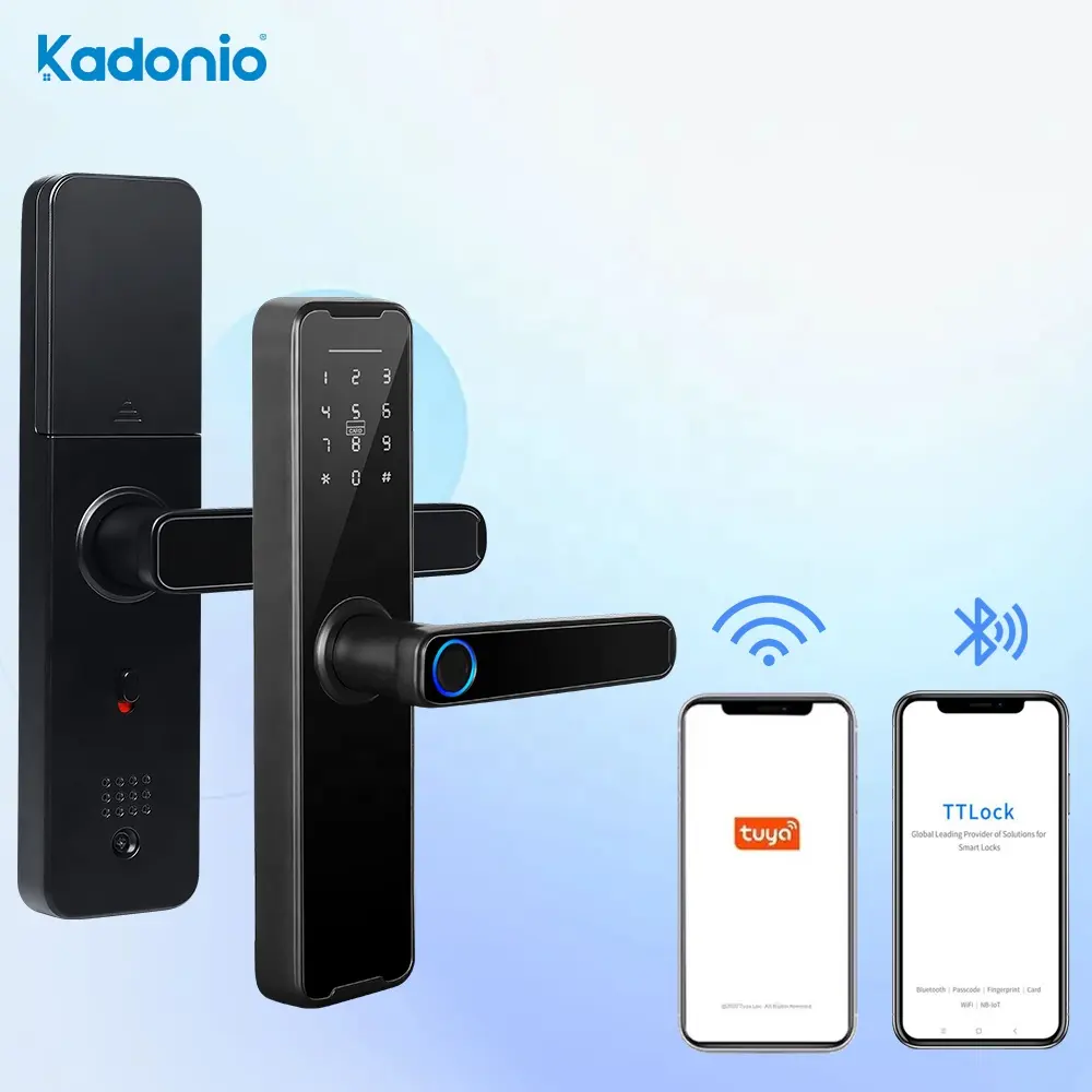 Kunci Pintu Digital Biometrik Harga Bersaing Kunci Pintar Tuya Deadbolt Tanpa Kunci Sidik Jari