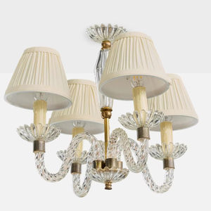 Lampadario Grande a 4 Luci VANC Design Francese, Vetro K9, Acrilico, Ottone, Tessuto, Illuminazione Personalizzata, Nuovo Arrivo - Product Image 1