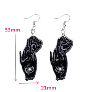 1 paire de boucles d'oreilles <span class=keywords><strong>Ouija</strong></span> Board Drop Hand Eye Divination Gothique Acrylique <span class=keywords><strong>Jeu</strong></span> Magique - Product Image 5