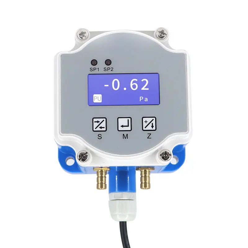 WNK 4-20mA 0-10V HVAC Digital Differential Pressure Transmitter for Pressure Monitoring Building Automation