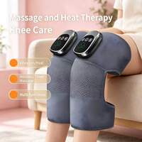 Masseur électrique intelligent pour les genoux avec chaleur et vibrations - Appareil sans fil rechargeable pour soulager les douleurs aux jambes, pour l'arthrite et la récupération sportive