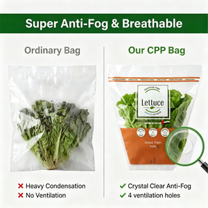 Sac conique en CPP personnalisé avec logo et trous d'aération pour l'emballage de fruits frais en supermarché – Fabrication en usine - Product Image 2