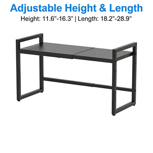 ชั้นวางของไม้มะม่วงปรับระดับได้ทันสมัย สำหรับวางในครัวและรถเข็น - Product Image 5