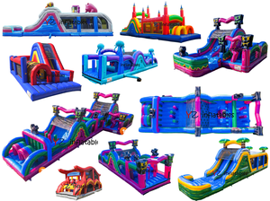 Inflable Tropical Paradise de 60 pies, Casa de Brinco Multicolor con Tobogán y Piscina, Gran Circuito de Obstáculos Inflable para Exteriores - Product Image 5
