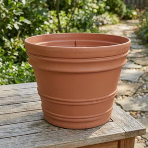 Pot de fleurs moderne en terre cuite avec finition naturelle, modèle Chaman India 53002, pour utilisation sur bureau - Product Image 3