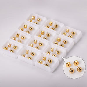 Pendientes de Moda con Forma de Bola, Acero Inoxidable, Diseño Minimalista para Mujer, Venta al Por Mayor - Product Image 1