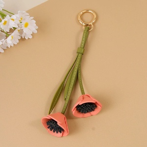 Creative 2026 <b>Summer</b> <b>Decoration</b> Birthday Gift Women Fashion Clothing Accessories Soft PU Leather Pink Flower Handbag Charms - Product Image 2