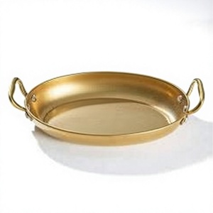Casserole ovale plate en cuivre artisanale, capacité 1-2L, design minimaliste portable pour cuisinières à gaz et à induction - Product Image 1