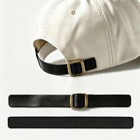 Sangles de casquette ajustables sur mesure en cuir véritable avec boucle ardillon métallique – Accessoires vestimentaires écologiques en gros OEM