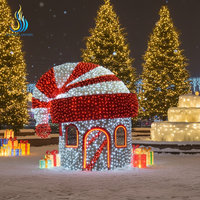 Lanterne de festival créative en forme de maison avec chapeau de Père Noël |   Affichage lumineux LED 3D unique pour Noël et le Nouvel An