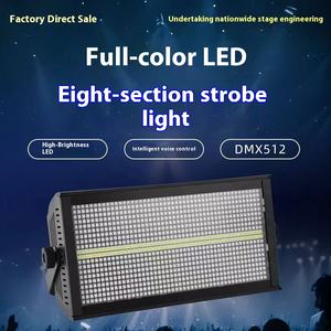 8 + 8セグメントRGBストロボライトLEDフラッシュバーフルカラーアルミボディステージマーキーDMX512 48 + 8セグメント背景染色ライト - Product Image 4