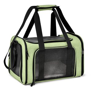 Airline Approved Soft-Sided Mesh Pet Travel <b>Carrier</b> with <b>Shoulder</b> Strap, Removable Washable Fleece Pad, Top Opening - Product Image 1