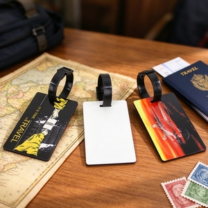 Étiquette de bagage à sublimation 3MM double face vierge <span class=keywords><strong>pour</strong></span> <span class=keywords><strong>valise</strong></span> de voyage, vente en gros, stock de marchandises, plaque de charme <span class=keywords><strong>pour</strong></span> bagages en vrac - Product Image 3