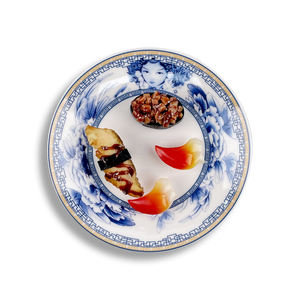 חדש בסגנון הסיני כחול ולבן כלי אוכל צלחות פרח עיצוב מלמין פלסטיק כלי שולחן למסעדה - Product Image 3