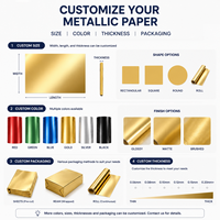 Papier métallisé, papier d'emballage en feuille métallique, surface brillante, impression personnalisée disponible pour les emballages cadeaux et de fêtes