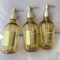 Flacon pompe doré de luxe vide pour gel douche 10oz 16oz Contenant en plastique vide pour shampoing et gel douche Emballage cosmétique