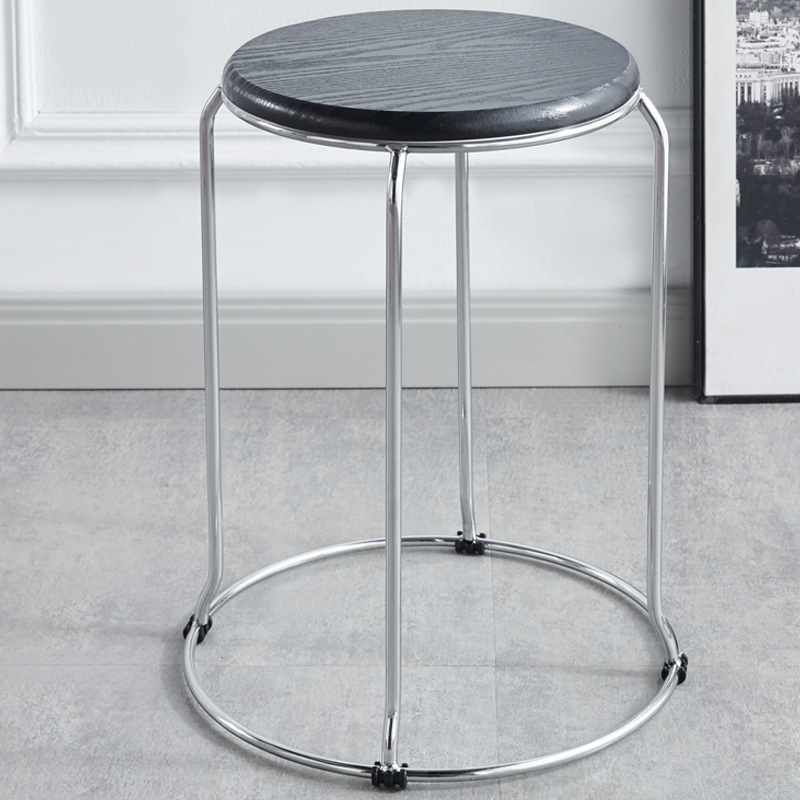 Negro - 10mm - Cuatro columnas - Veta de madera negra - 45 cm de alto