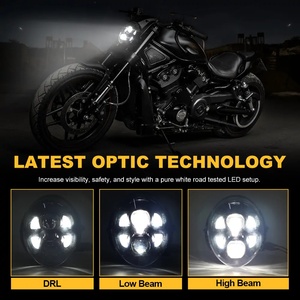 Faro Anteriore a LED LOYO per Harley Breakout Cromato con Abbaglianti e Anabbaglianti per Harley <span class=keywords><strong>Davidson</strong></span> VRSCAW <span class=keywords><strong>V</strong></span>-<span class=keywords><strong>Rod</strong></span> 2002-2017 - Product Image 4