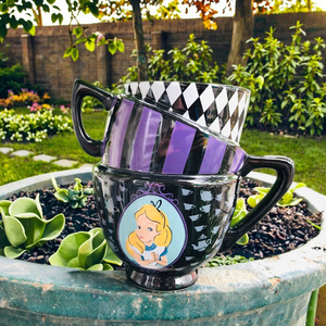 Alice nhân vật hoạt hình Cốc gốm ba lớp Dream Wonderland phong cách đôi xử lý cốc cà phê bút giữ Gốm Men - Product Image 6