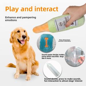 Jouet de luxe écologique pour <span class=keywords><strong>chien</strong></span>, bouteille de vin artificielle en peluche pour animaux de compagnie, aboiements et gémissements pour chiens en polyester - Product Image 2