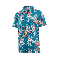 Chemises de golf hawaïennes à manches courtes pour hommes Maillot évacuant l'humidité Imprimé à la mode Anti-boulochage pour polos pour hommes