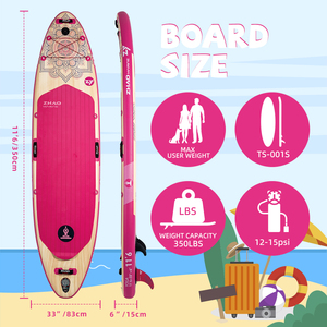 Có thể điều chỉnh nhôm mái chèo + Bơm tay Inflatable sup Board 11'x34''inflatable Yoga đứng lên mái chèo bảng - Product Image 5