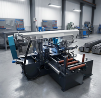 Scie à ruban horizontale industrielle CNC automatique à faible coût pour métaux et aciers, avec boîte de vitesses et PLC, 380V 4.9kW, usine chinoise