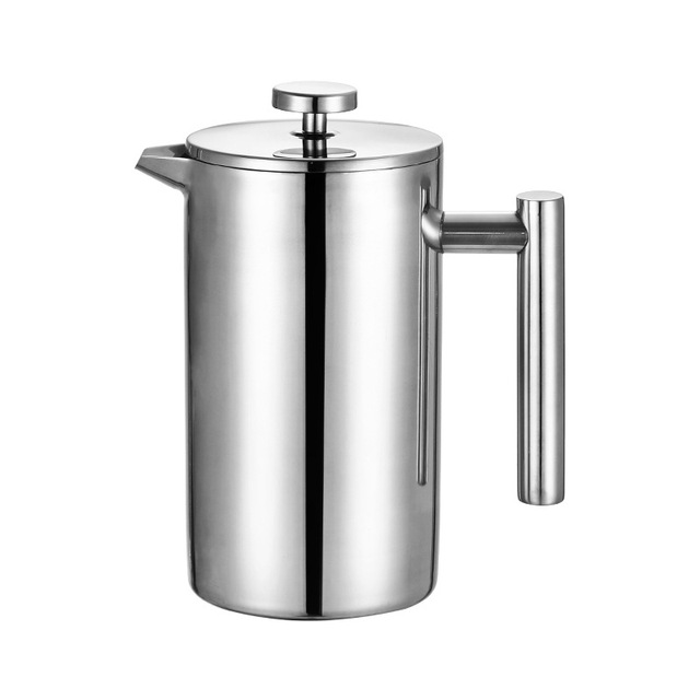 350/800/1000ml 304 Stainless Steel French Press Coffee Maker - Double Layer Manual Brewing Pot for Coffee, Tea, and Milk