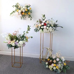 Hình chữ nhật vàng kim loại đám cưới hoa bình bảng trung tâm & sơn vàng plith trang trí nội thất cho bên bảng - Product Image 5