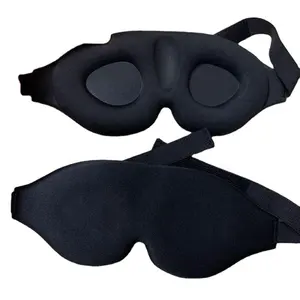 J093 Masker Mata Tidur 3d Perjalanan Mewah Kustom, Masker Tidur Mata Malam Hitam Sutra