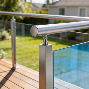 เสาเหล็กสแตนเลสเคลือบผงสีดำด้านทันสมัย สำหรับราวบันไดภายนอกอาคาร - Product Image 4