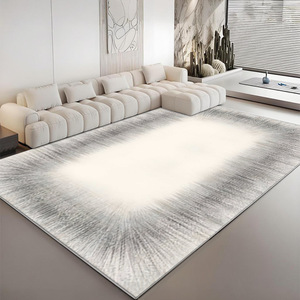 Tapis de style italien rectangulaire gris rayé couleur unie imitation cachemire antidérapant décoration intérieure épaisseur 10 mm - Product Image 5