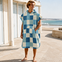 Poncho de plage léger en microfibre à capuche, séchage rapide, absorbant, serviette de bain, robe de bain pour le surf et la natation, design personnalisé