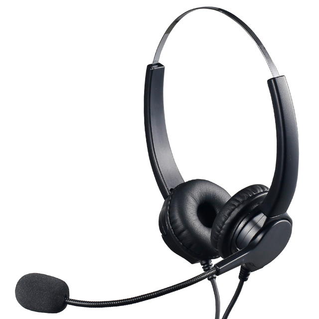USB Office Headset with Microphone - Corded Computer Headset for PC Laptop Call Center Skype Zoom Teams Noise Cancelling Mic