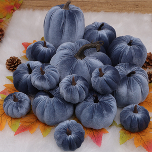 Venta al por Mayor de Calabazas de Espuma y Terciopelo Hechas a Mano, Duraderas, para Decoración de Bodas, Acción de Gracias y Otoño - Product Image 5