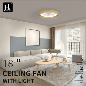 Modern 3-Color 18-Inch LED 6-Speed <b>Ceiling</b> Fans <b>Light</b> Smart Dimmable <b>Remote</b> <b>Control</b> Low Profile Bedroom Flush Mount DC Motor - Product Image 4